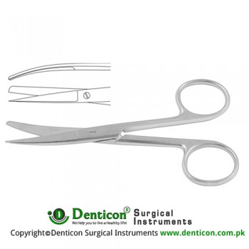 Operating Scissor Curved - Sharp/Blunt Stainless Steel, 18.5 cm - 7 1/4"